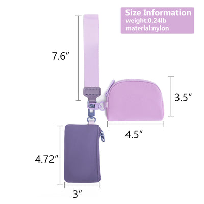 Black Stylish Mini Wristlet Wallet - Nylon, Multi-Compartment Design