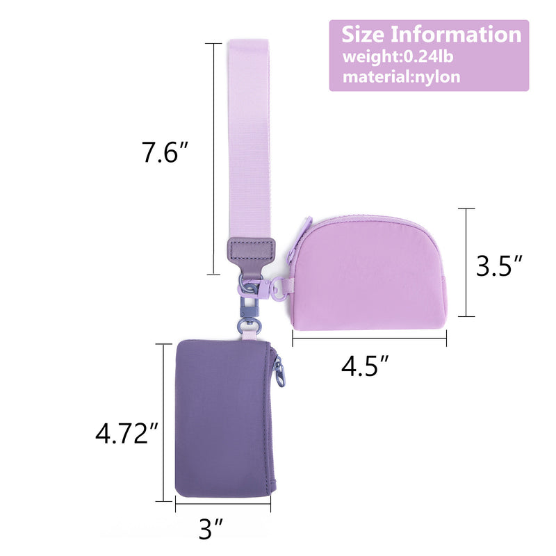 Black Stylish Mini Wristlet Wallet - Nylon, Multi-Compartment Design