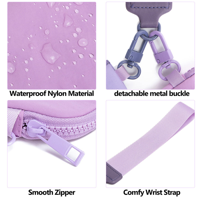 Black Stylish Mini Wristlet Wallet - Nylon, Multi-Compartment Design