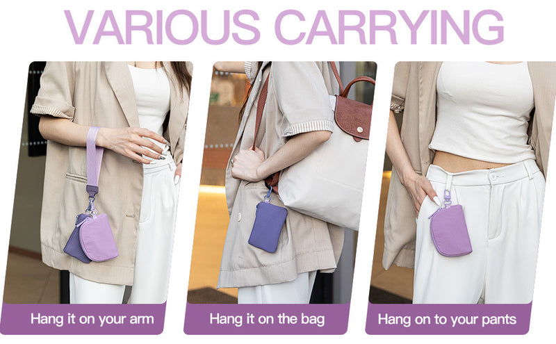 Black Stylish Mini Wristlet Wallet - Nylon, Multi-Compartment Design