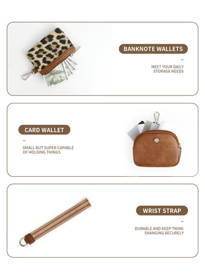 Cow Black Stylish Mini Wristlet Wallet - Nylon, Multi-Compartment Design