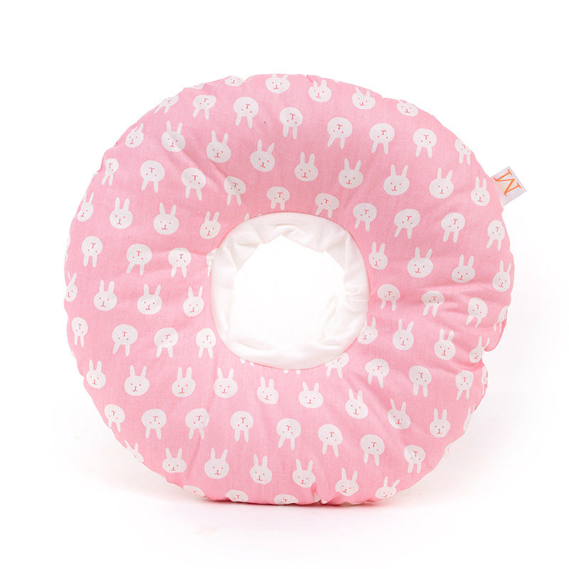 2 pcs Pink Rabbit Soft Pet Recovery Collar - Comfortable Anti-Lick Cone for Cats & Dogs Size M