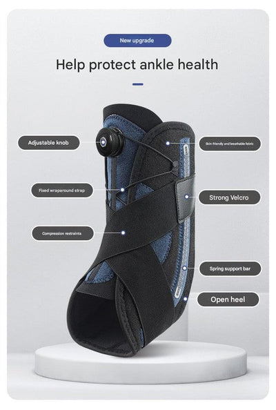 1 Pair Black And Blue Adjustable Ankle Brace - Compression Support for Running, Sports, and Ankle Recovery