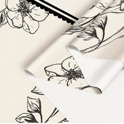 Style B Black And Off White Premium PVC Tablecloth - Oil & Water Resistant Table Cover for Dining Tables (140 x 220 cm)