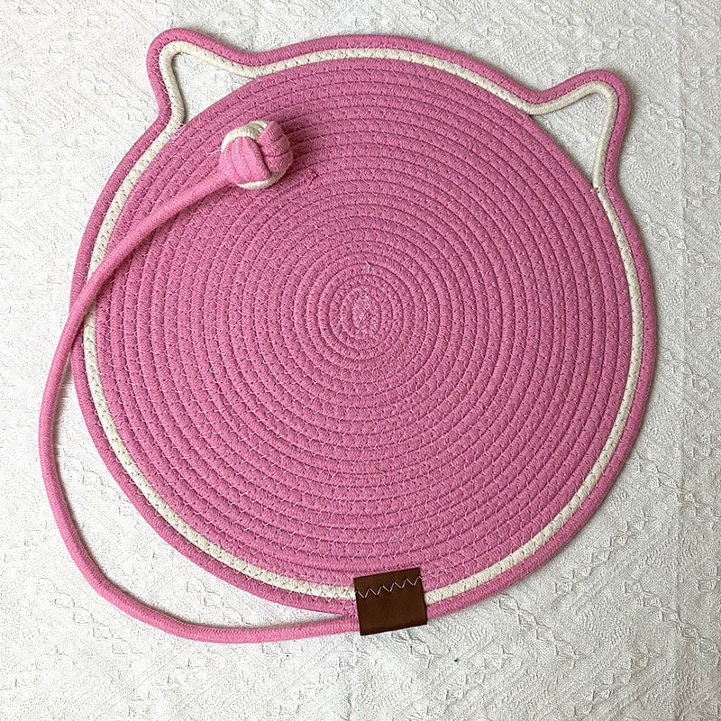 3 Pcs Pink Durable Cat Scratching Mat with Attached Toy Ball - Washable and Multi-Functional, Ideal for Cats&