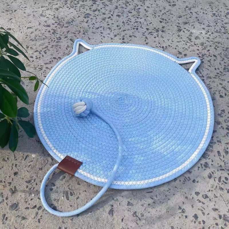 3 Pcs Blue Durable Cat Scratching Mat with Attached Toy Ball - Washable and Multi-Functional, Ideal for Cats&