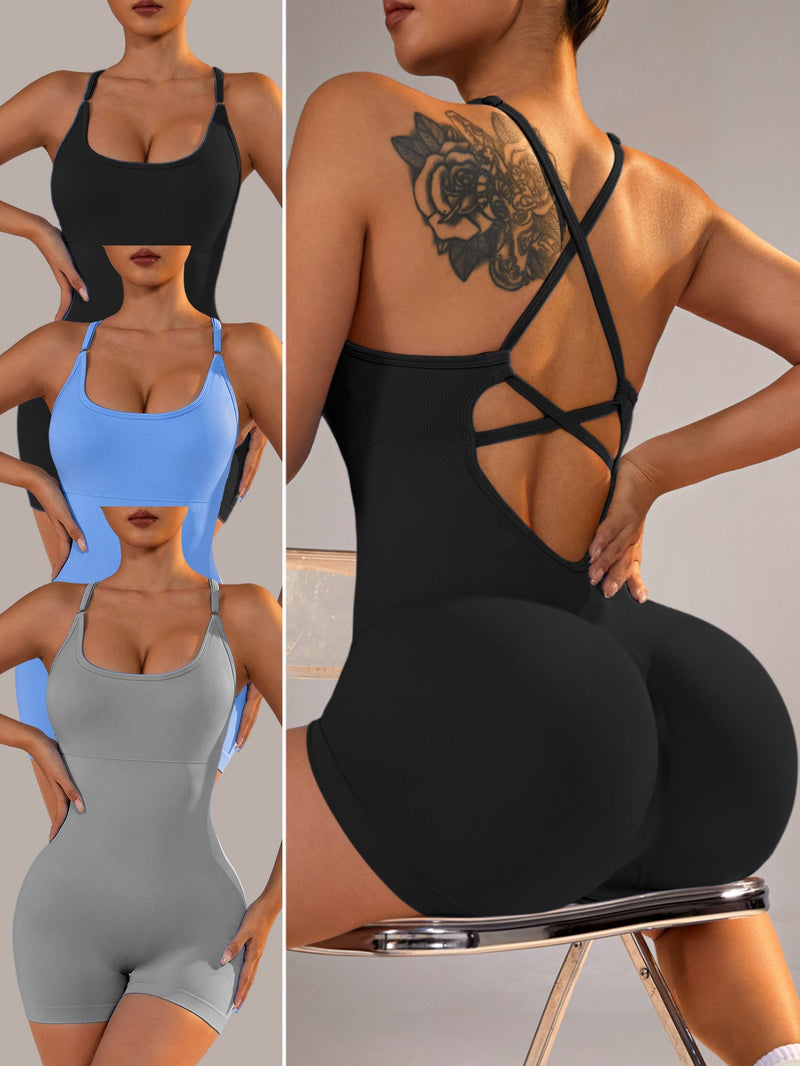 Size S Black Nylon Seamless Yoga Bodysuit - Women&