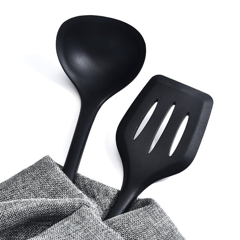 Black 10-Piece Premium Silicone Kitchen Utensil Set - Heat Resistant, Non-Stick Cookware