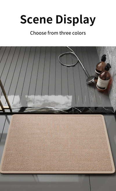 Brown Quick Dry Bathroom Rug - Non-Slip PVC Foam, Super Absorbent, 40x60cm