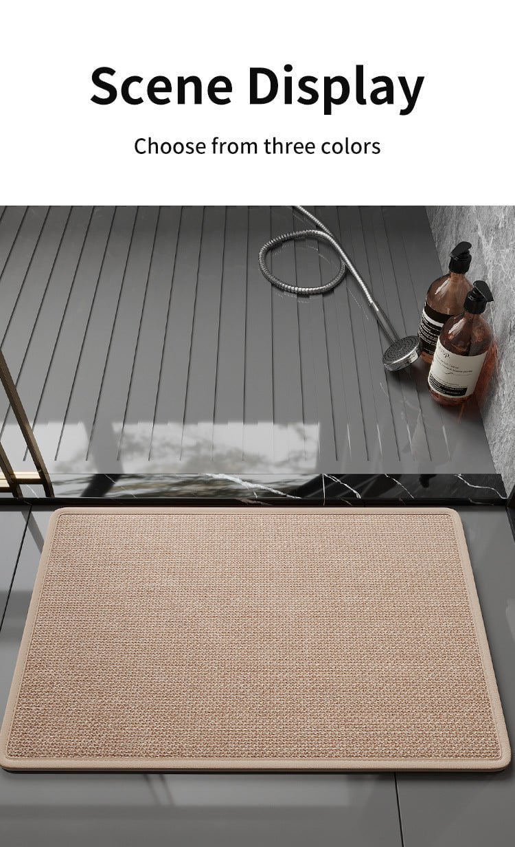 Grey Quick Dry Bathroom Rug - Non-Slip PVC Foam, Super Absorbent, 40x60cm