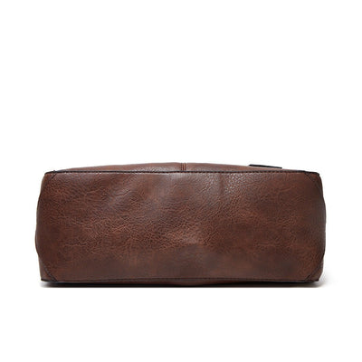 Coffee Spacious & Stylish  PU Leather Tote Bag -  Versatile Shoulder/Crossbody