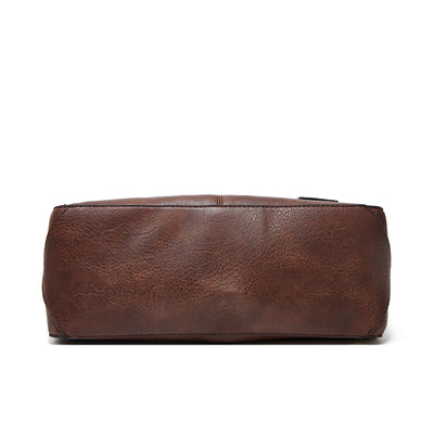 Brown Spacious & Stylish  PU Leather Tote Bag -  Versatile Shoulder/Crossbody
