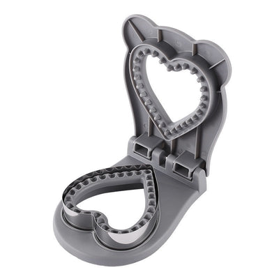 3 Pcs Grey Heart Sandwich Maker Sealer - DIY Toast Pocket Bread Cutter & Sealer Mold (PP + 304 Stainless Steel)