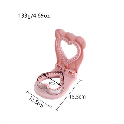 3 Pcs Grey Heart Sandwich Maker Sealer - DIY Toast Pocket Bread Cutter & Sealer Mold (PP + 304 Stainless Steel)