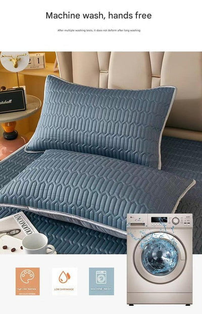 Cyan Cooling latex texture Pillowcase Set - Latex Feeling, Solid Color, 48x74cm (Pair)