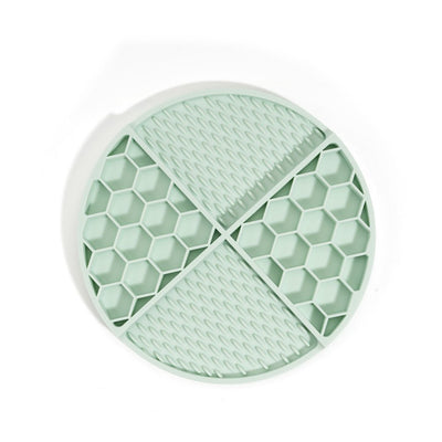 2 Pcs Light Green Honeycomb Pet Slow Feeder Bowl - Anti-Choke Silicone Lick Mat with Suction for Dogs