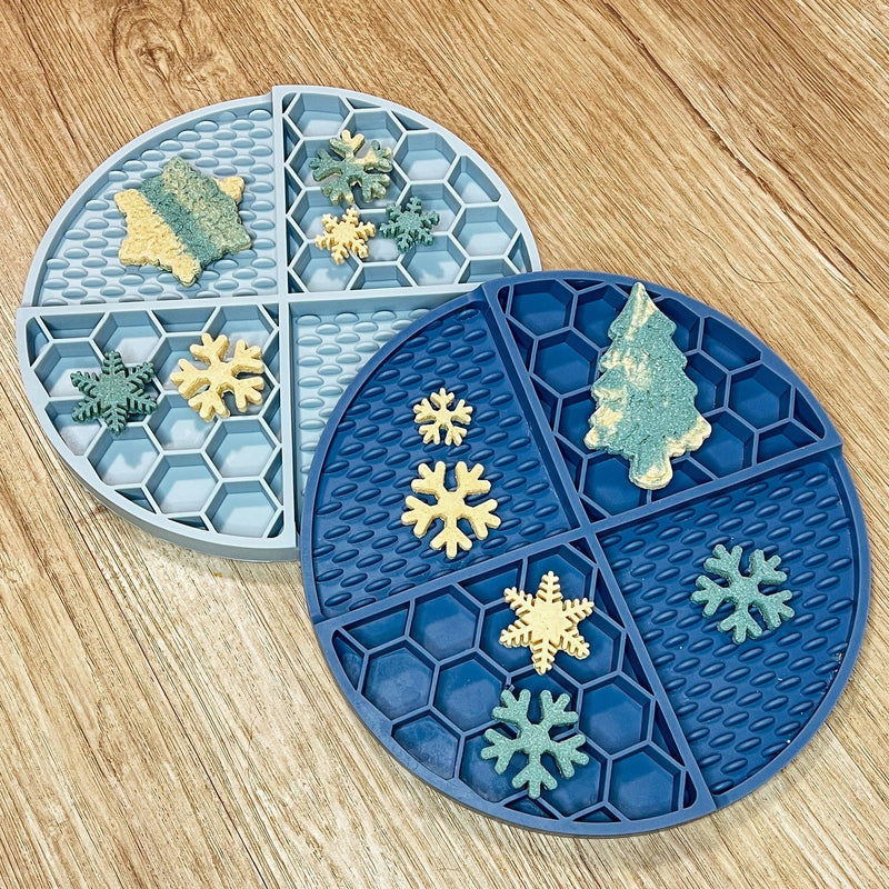 2 Pcs Light Green Honeycomb Pet Slow Feeder Bowl - Anti-Choke Silicone Lick Mat with Suction for Dogs