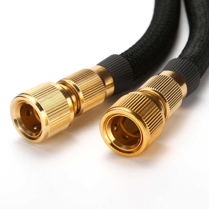 100FT Black Expandable Garden Hose without Spray Gun - High-Pressure TPE Watering & Car Wash Tool