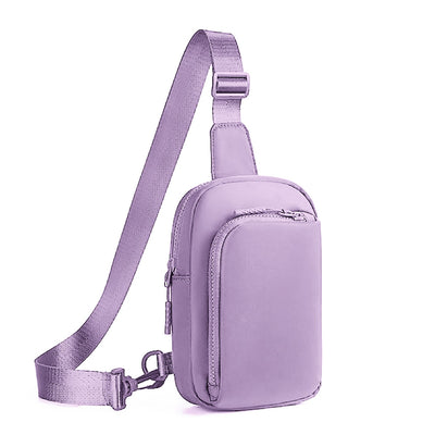 Light Purple Trendy Waterproof Sling Bag - Lightweight Crossbody Chest Pack, Adjustable Strap