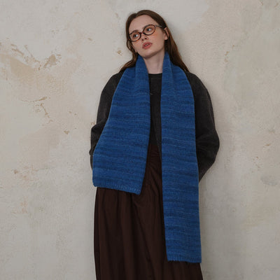 Purple Vintage Wool-Blend Knit Scarf - Warm and Stylish for Men and Women