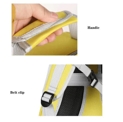 Grey Stylish Transparent PVC Pet Carrier Backpack - Large Capacity, Multi-Use for Birds & Cats(Including Wooden Stick)