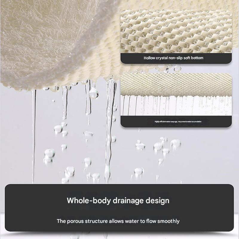 Colorful Diamond Pattern  PVC Non-Slip Bath Mat 45x75cm - Shower Drain Hole Design, Soft & Quick-Dry Bathroom Rug