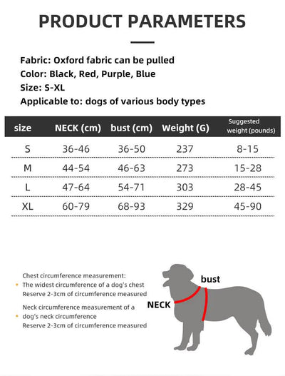 Size S Purple Reflective No-Pull Dog Harness - Adjustable & Durable for Large Breeds, Anti-Escape Design