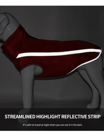 Size XL Red Reflective Winter Dog Jacket - Warm & Waterproof Outdoor Coat for Large Breeds