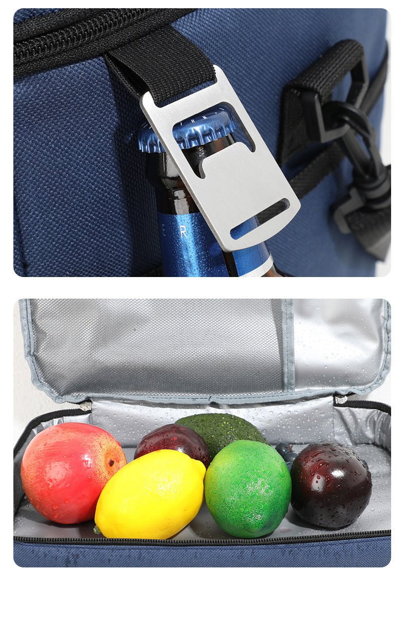 Black 23L Extra Large Insulated Cooler Bag with Double Layers - Perfect for Camping, Picnics, and Outdoor Adventures