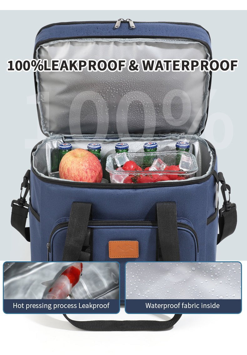 Green 23L Extra Large Insulated Cooler Bag with Double Layers - Perfect for Camping, Picnics, and Outdoor Adventures