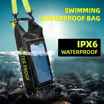 Blue 2L Waterproof Phone Pouch - Multi-Functional PVC Dry Bag for Swimming and Water Activities