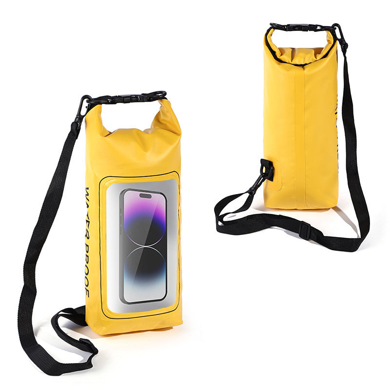 Yellow 2L Waterproof Phone Pouch - Multi-Functional PVC Dry Bag for Swimming and Water Activities