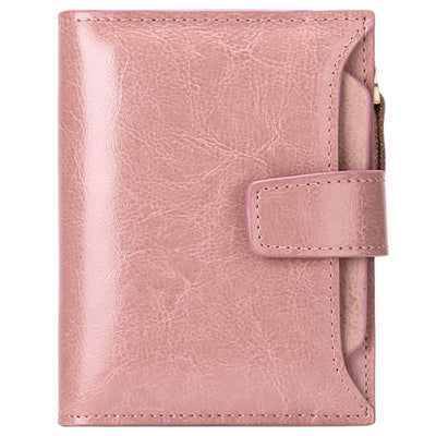 Light Pink Premium Genuine Leather RFID Blocking Women's Wallet - Lightweight, Multi-Functional, and Stylish