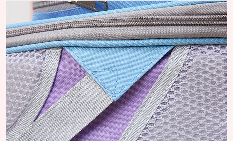 Blue And Purple Portable Pet Carrier Backpack - Spacious, Breathable, and Travel-Friendly for Cats and Small Dogs