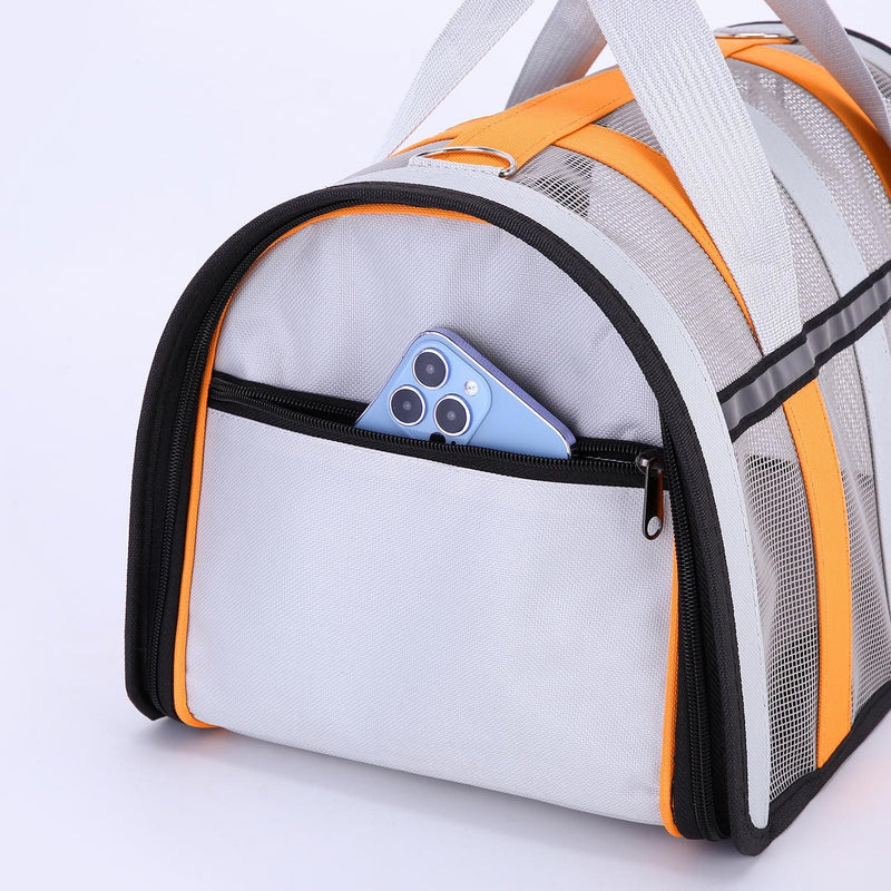 Size M Black And Blue Foldable Pet Carrier Bag - Lightweight, Breathable, and Spacious for All Seasons