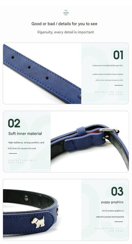 2 PCS Green Soft Leather Dog Collar - Adjustable & Durable for Medium/Large Dogs M-(58*2.5cm)