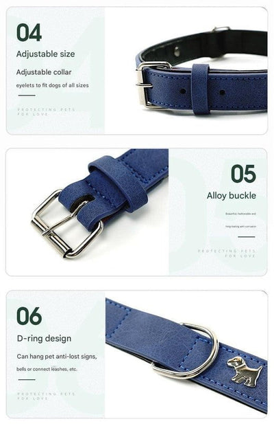2 PCS Soft Leather Dog Collar - Adjustable & Durable for Medium/Large Dogs M-(58*2.5cm)