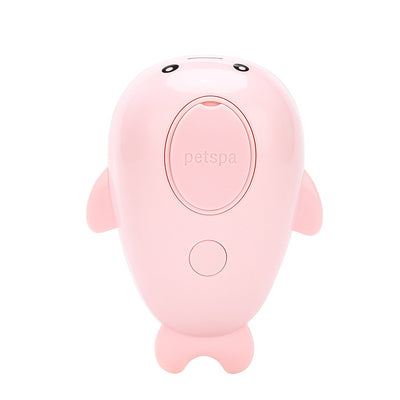 2 PCS Pink Dolphin Electric Pet Brush | One-Click Spray, Massage, & Hair Removal