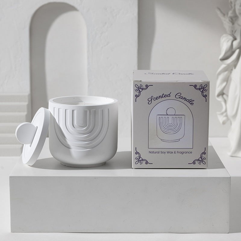 (Juniper and lavender)Scented Candle - Soy Wax Candle in Ceramic Pot