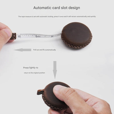 2 PCS Blue Hand-Stitched Leather Tape Measure - Compact & Stylish Measuring Tool