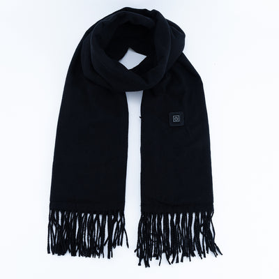 Black Heated Scarf - Electric Warming Scarf, Winter Outdoor Essential (Without power bank)