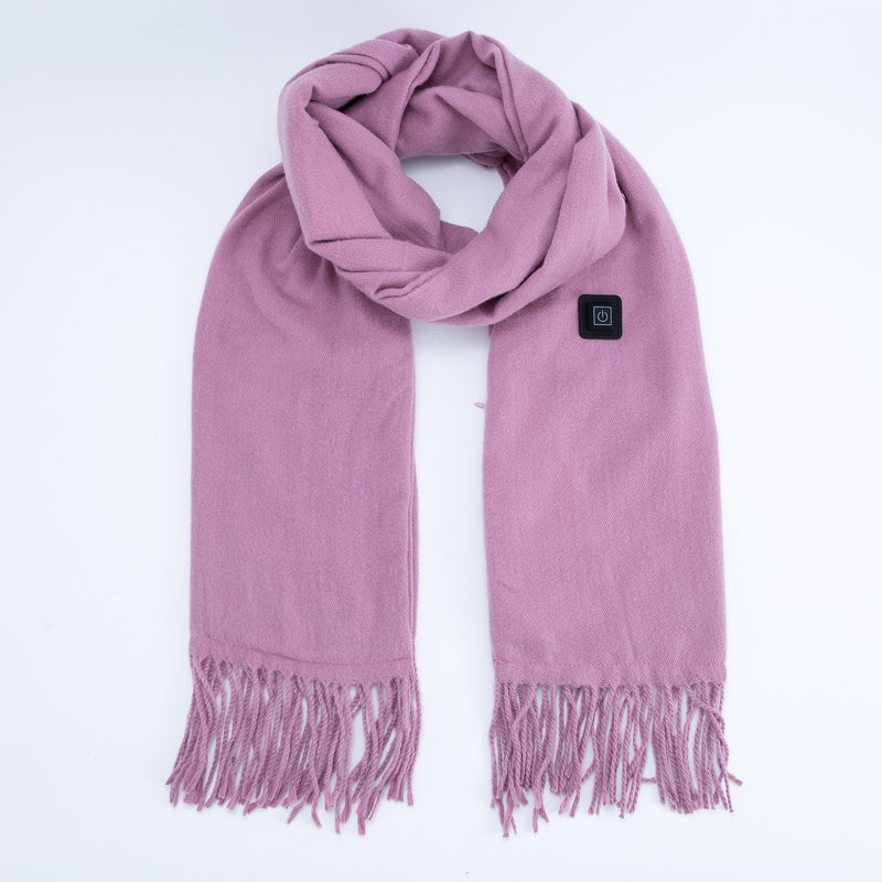Dark Pink Heated Scarf - Electric Warming Scarf, Winter Outdoor Essential (Without power bank)