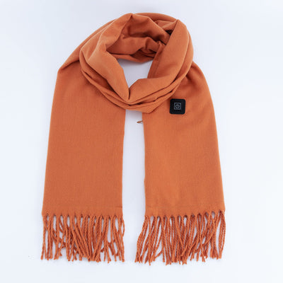 Orange Heated Scarf - Electric Warming Scarf, Winter Outdoor Essential (Without power bank)