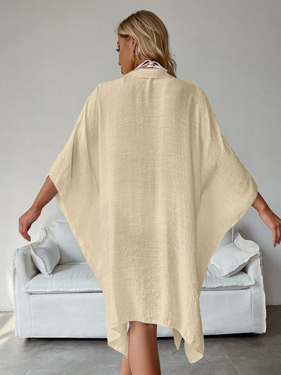 Apricot Summer Beach Cover-Up- Bamboo Cotton Sun Protection Cardigan