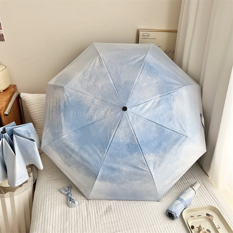 The East Is Bright Gradient Automatic Folding Umbrella - Sun & Rain Protection for Women