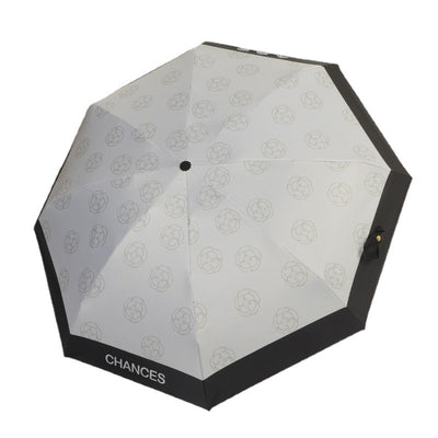 Camellia Mini 5-Fold Umbrella - Portable, Anti-UV, Black Glue Coating