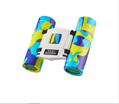 Yellowish Blue Mini Pocket Binoculars - 8x21 High Power Colorful Binoculars for Kids