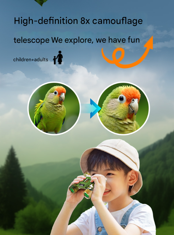 Yellowish Blue Mini Pocket Binoculars - 8x21 High Power Colorful Binoculars for Kids