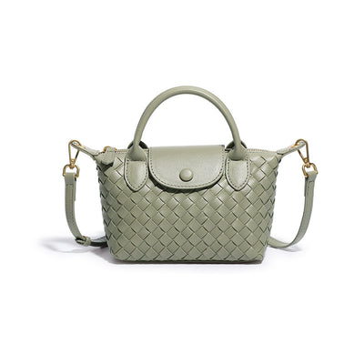 Light Green Woven Shoulder Bag - Stylish Dumpling Bag, Simple and Versatile Crossbody for Women