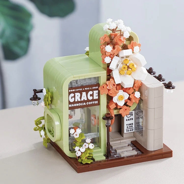 (Mulan Book Cafe) Enchanting Streetscape Blocks - Creative Building Blocks Set